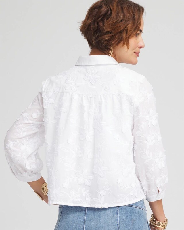 Floral Cotton Voile Collared Shirt - image 3